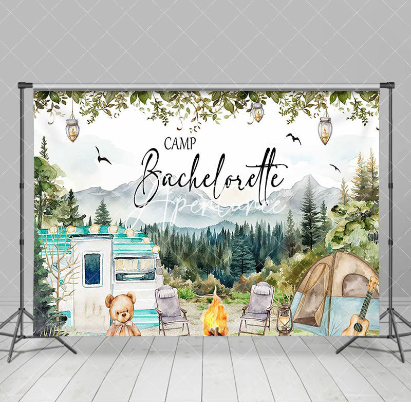 Aperturee - Wild Mountain Camping Bachelorette Party Backdrop