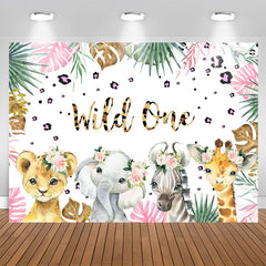 Aperturee - Wild One Leopard Floral Safari 1st Birthday Backdrop