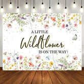 Aperturee - Wildflower On The Way Butterfly Baby Shower Backdrop