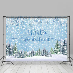 Aperturee - Winter Wonderland Heavy Snow Pine Trees Backdrop