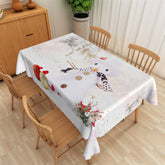 Aperturee - Winter Wonderland Snowman Bokeh Christmas Tablecloth
