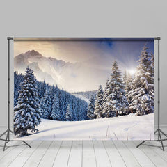 Aperturee - Wonderland Snowy Forest Mountain Winter Backdrop
