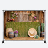 Aperturee - Wood Board Cactus Western Architecture Backdrop