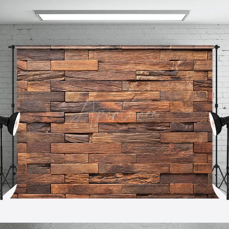 Aperturee - Wood Brick Wall Texture Backdrop For Photography
