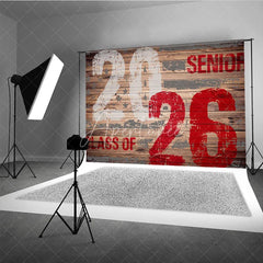 Aperturee - Wood Class Of 2026 Senior Grad Photography Backdrop