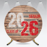 Aperturee - Wood Class Of 2026 Senior Graduation Round Backdrop