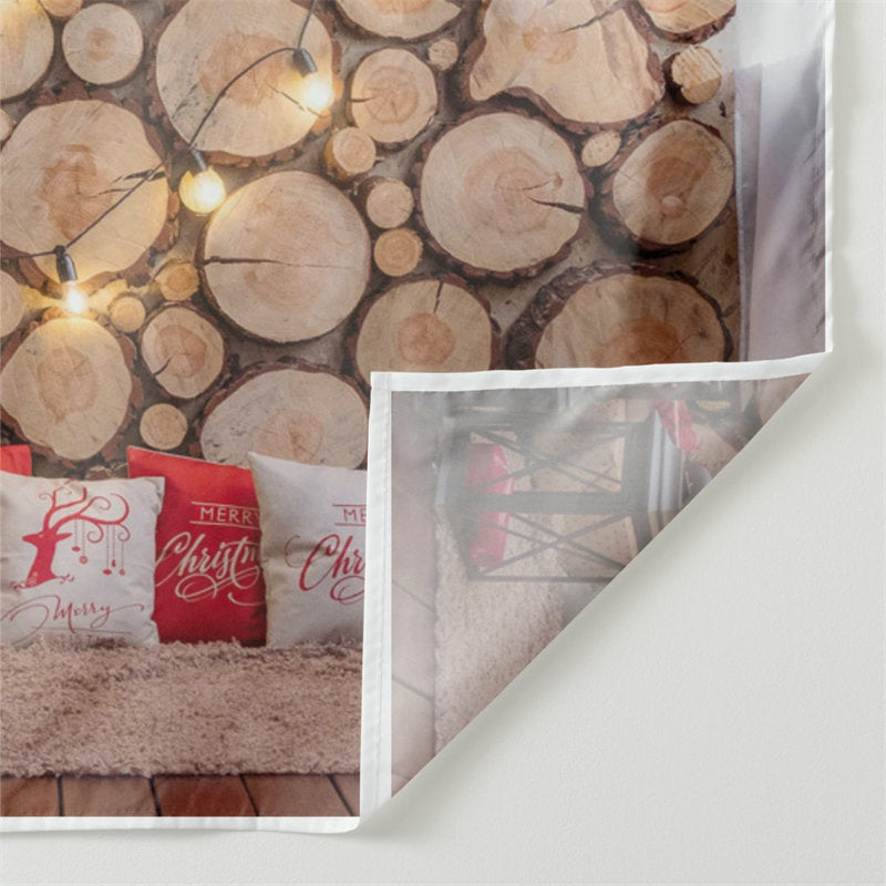 Aperturee - Wood Stake Wall Tree Christmas Backdrop For Deco