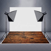 Aperturee - Brown Wood Texture Scratch Photo Rubber Floor Mat