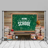 Aperturee - Wooden Blackboard Books Back To School Backdrop