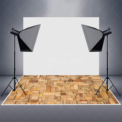 Aperturee - Wood Blocks Stack Up Photography Rubber Floor Mat