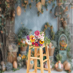 Aperturee - Wooden Door Arch Shelf Easter Egg Photo Backdrop
