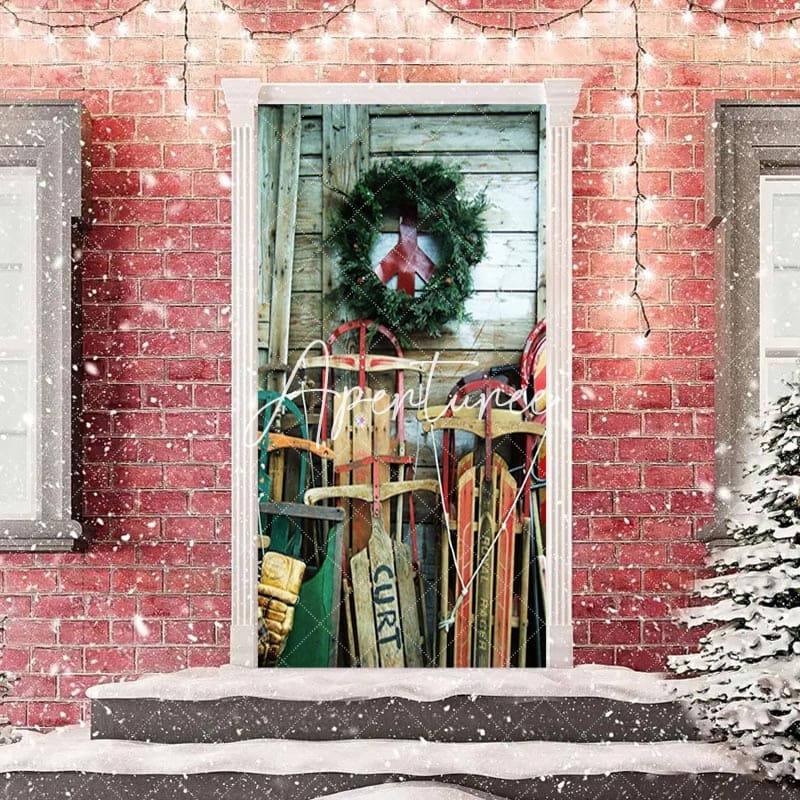 Aperturee - Wooden Wall Board Christmas Door Cover Decoration