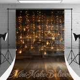 Aperturee - Wooden Wall Lamp Bulb Sparkling Photo Shoot Backdrop