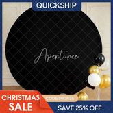 Aperturee - (Ship In 24HR) Wrinkle Free Black Round Backdrop Circle Cover