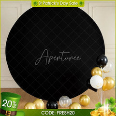 Aperturee - (Ship In 24HR) Wrinkle Free Black Round Backdrop Circle Cover