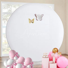 Aperturee - (Ship In 24HR) Wrinkle Free White Round Backdrop Cover for Photography