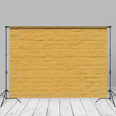 Aperturee - Yellow Brick Wall Texture Portrait Photo Backdrop