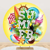 Aperturee - Yellow Coconut Surfboard Plant Round Summer Backdrop