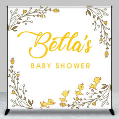 Aperturee - Yellow Cute Bird Plant Custom Baby Shower Backdrop