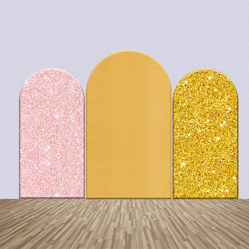 Aperturee - Yellow Pink Gold Glitter Party Arch Backdrop Kit