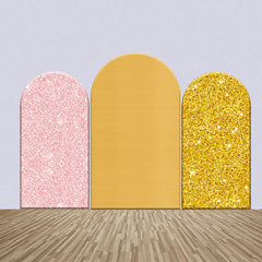 Aperturee - Yellow Pink Gold Glitter Party Arch Backdrop Kit