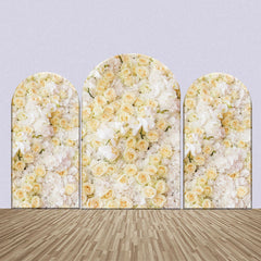 Aperturee - Yellow White Flowers Wedding Party Arch Backdrop Kit