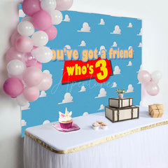 Aperturee - Youve Got A Friend Sky Clouds 3Rd Birthday Backdrop