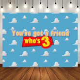 Aperturee - Youve Got A Friend Sky Clouds 3Rd Birthday Backdrop