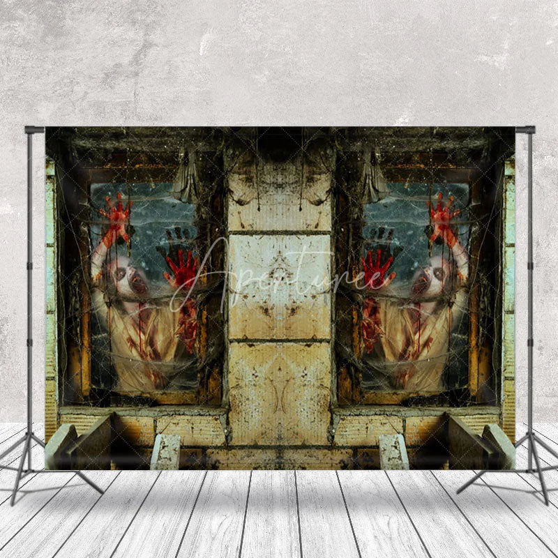 Aperturee - Zombies Blood Haunted House Halloween Backdrop