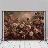 Vintage floral backdrop with muted tones and intricate design.