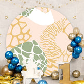 Aperturee - Abstract Texture Round Happy Birthday Backdrop