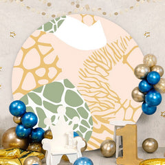 Aperturee - Abstract Texture Round Happy Birthday Backdrop