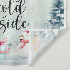 Aperturee - Baby Cold Outside Snowman Gifts Christmas Backdrop