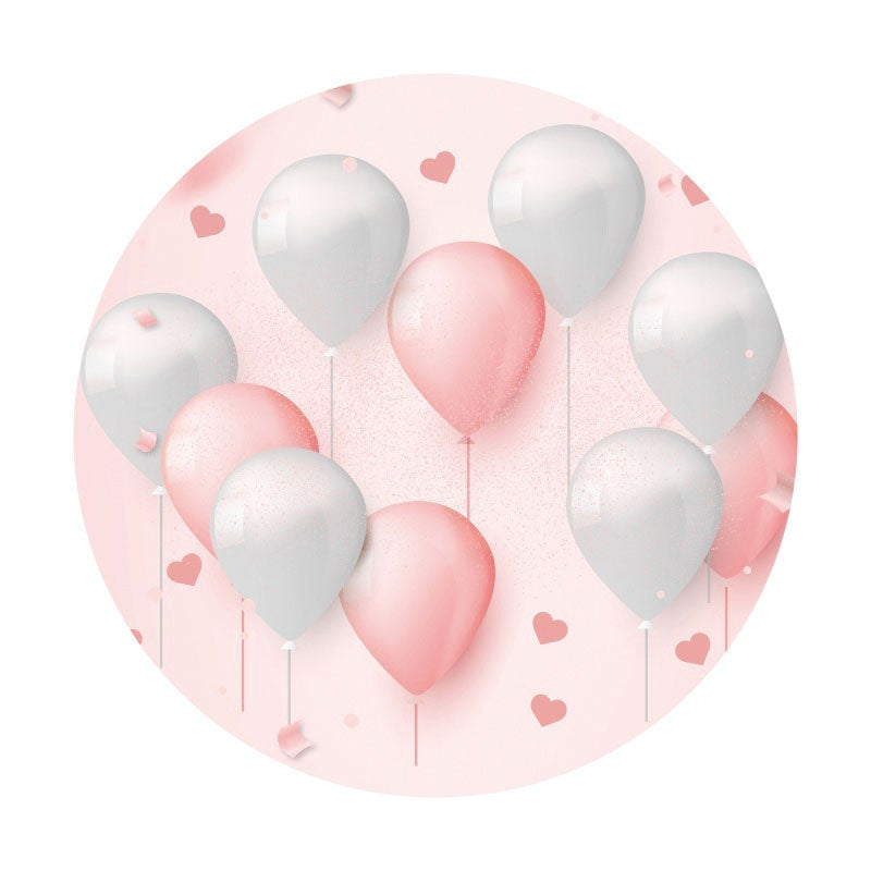 Aperturee - Balloons Theme Happy Birthday Circle Backdrop