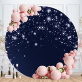 Aperturee - Black Glitter Night Round Baby Shower Backdrop