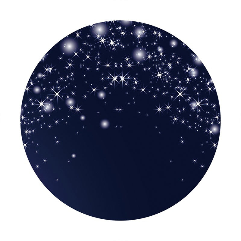 Aperturee - Black Glitter Night Round Baby Shower Backdrop
