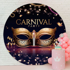 Aperturee - Black Gold Mask Round Bokeh Carnival Backdrop