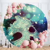 Aperturee - Blue Diamond Mask Round Bokeh Birthday Backdrop