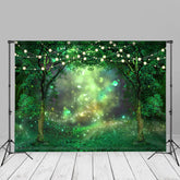 Aperturee - Bokeh Green Glitter Light Forest Spring Backdrop