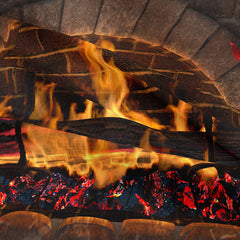 Aperturee - Brick Fireplace Andiron Stock Christmas Backdrop