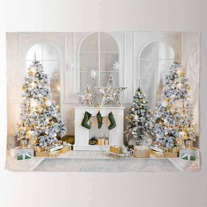 Aperturee - Bright Room Star Tree Stock Christmas Backdrop