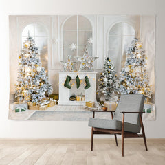 Aperturee - Bright Room Star Tree Stock Christmas Backdrop