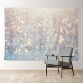 Aperturee - Bright Snowflake Bokeh Light Winter Scene Backdrop
