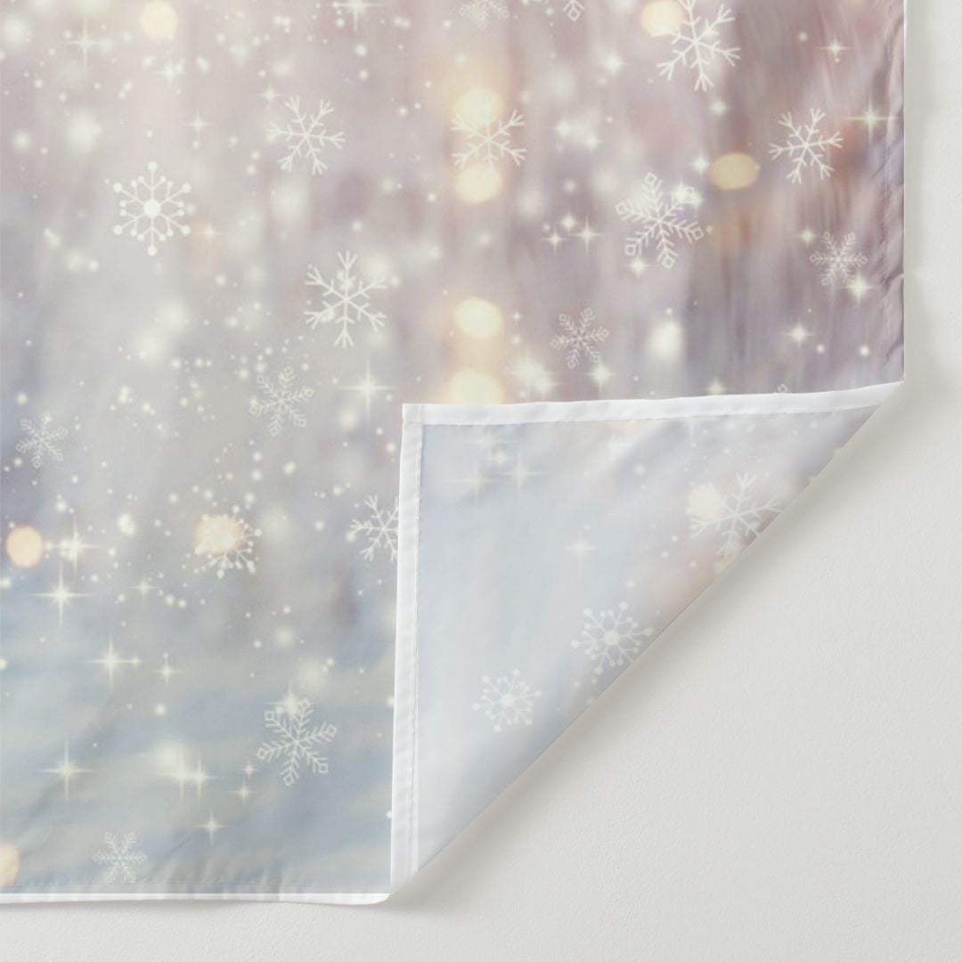 Aperturee - Bright Snowflake Bokeh Light Winter Scene Backdrop
