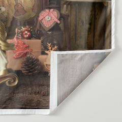Aperturee - Cabin Holiday Santa Snowy Merry Christmas Backdrop