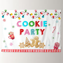Aperturee - Cartoon Lights Xmas Candy Cookie Party Backdrop