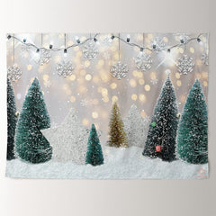 Aperturee - Cartoon Snowflake Bokeh Merry Christmas Backdrop