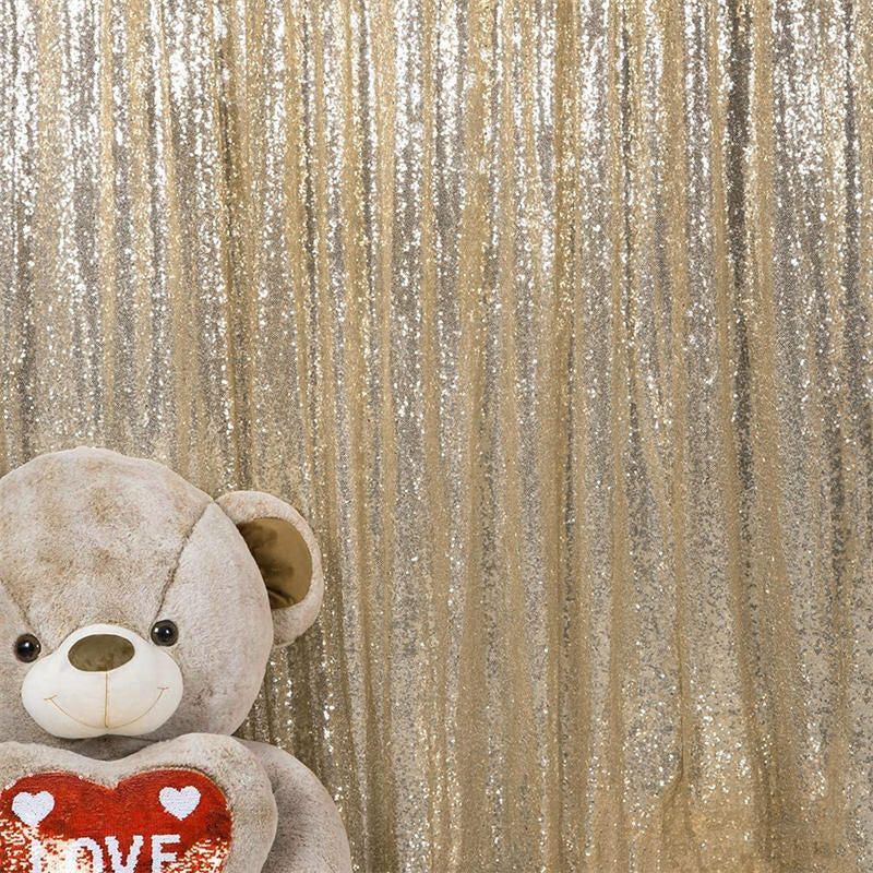 Aperturee - Champagne Sparkle Sequin Fabric Photograhpy Backdrop