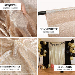 Aperturee - Champagne Sparkle Sequin Fabric Photograhpy Backdrop