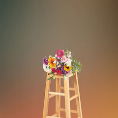 Aperturee - Channel Theme Greeny Orange Photo Booth Backdrop